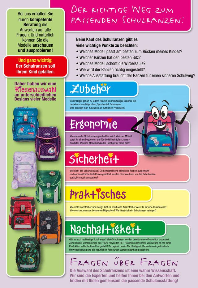 Büroland Wiesmayr Schultaschen-Flyer