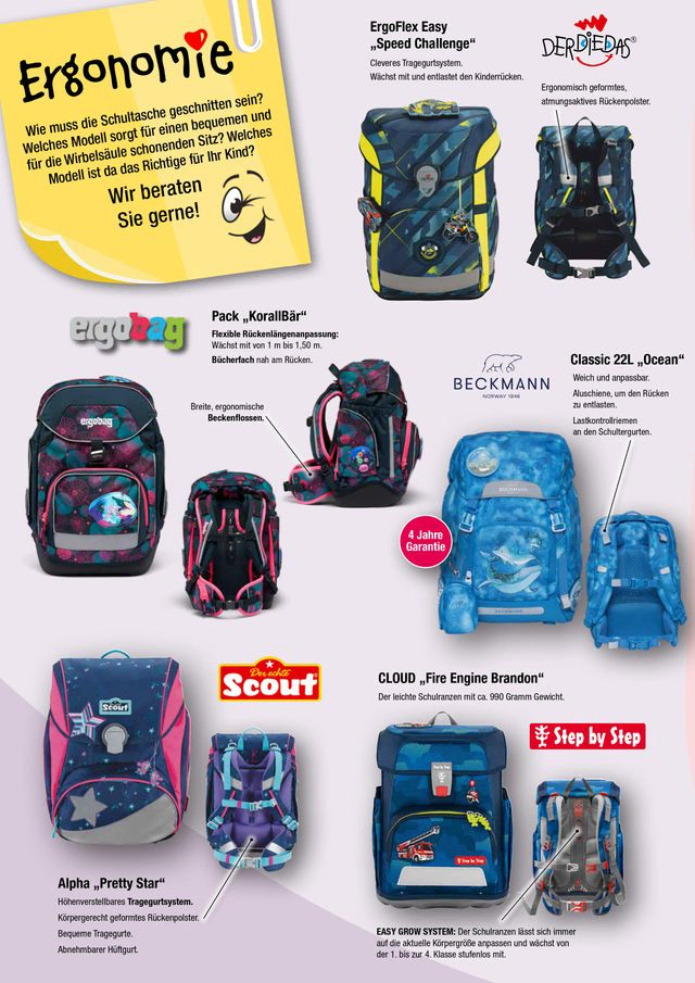 Büroland Wiesmayr Schultaschen-Flyer