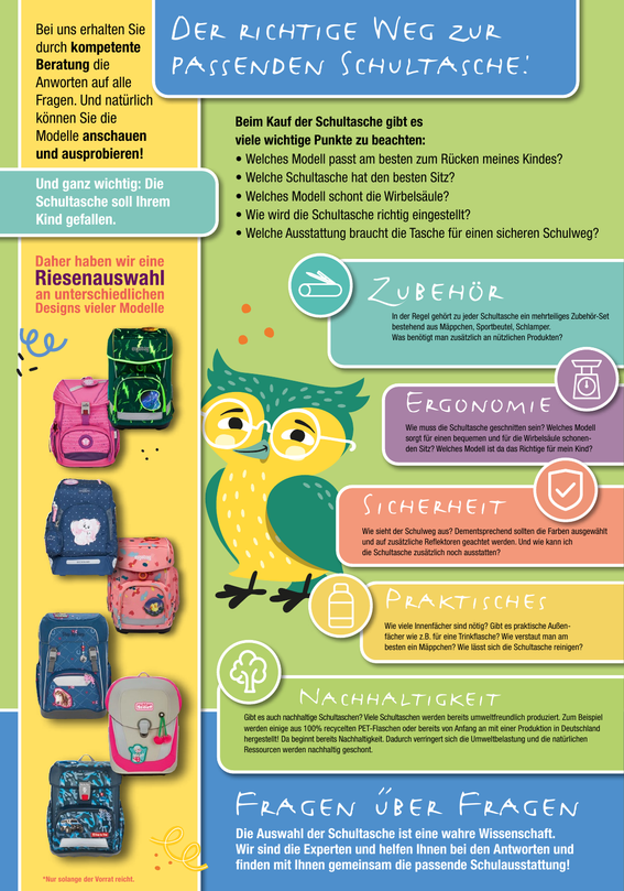 Büroland Wiesmayr Schultaschen-Flyer